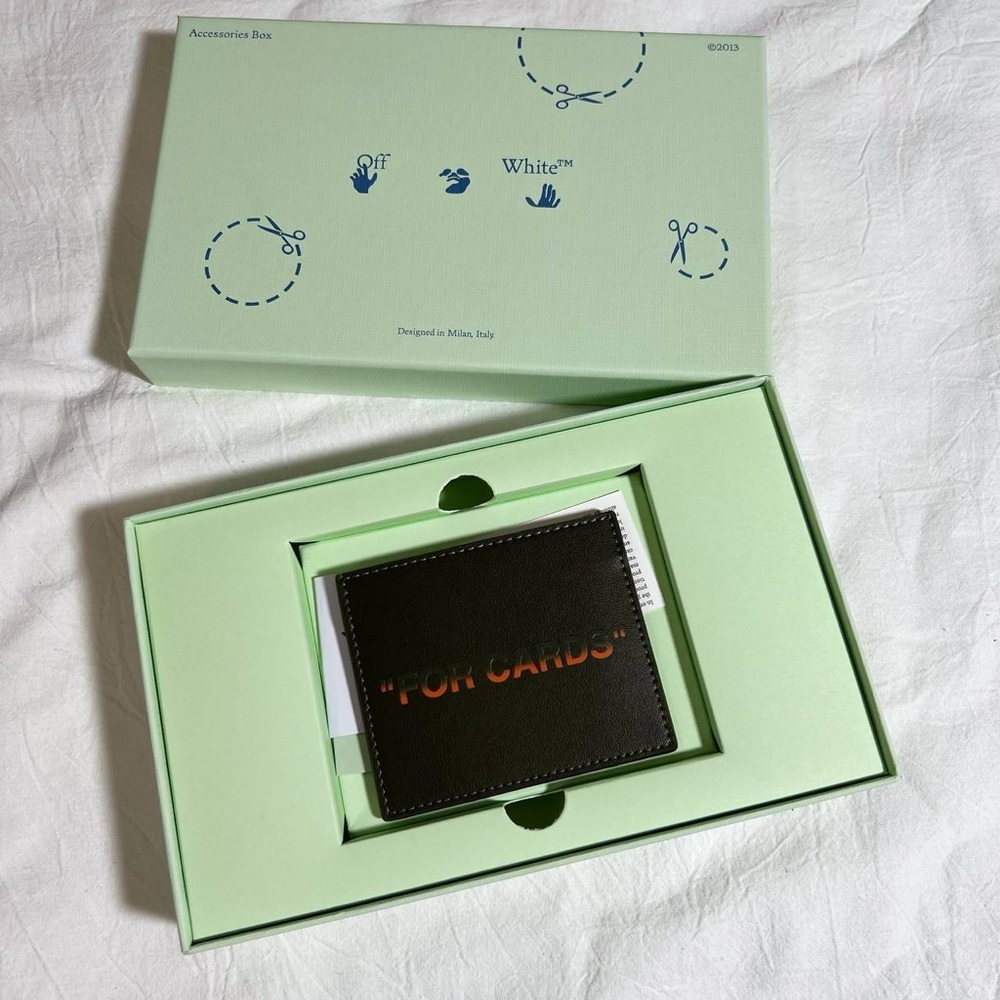 Off-White Black Leather Card Holder
